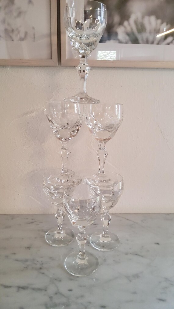 6er Set Weingläser von Villeroy und Boch, Bleikristall, alte Serie, 1970er Jahre , Top Zustand