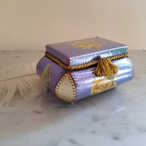 Schatulle aus Pappe und Glanzpapier, vVntage, Nostalgie,  1950er Jahre, Pappbox
