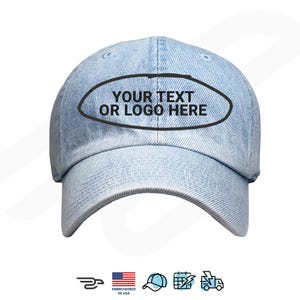 Personalized Embroidered Dad Hat, Premium Adjustable Customized Hat, Embroidered With Your Own Text or Logo, also 3D embroidery available