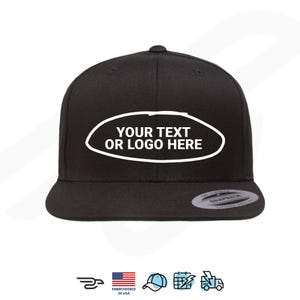 Custom Snapback Hat, Embroidery, Customized Flat Bill, Premium Snapback