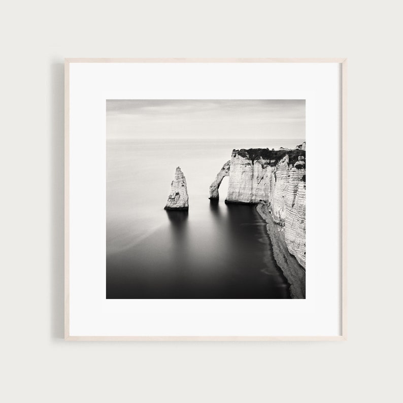 Étretat Art Print Fine Art Black and White Photography French Wall Decor France Art Travel Photography Costal France Photography image 1