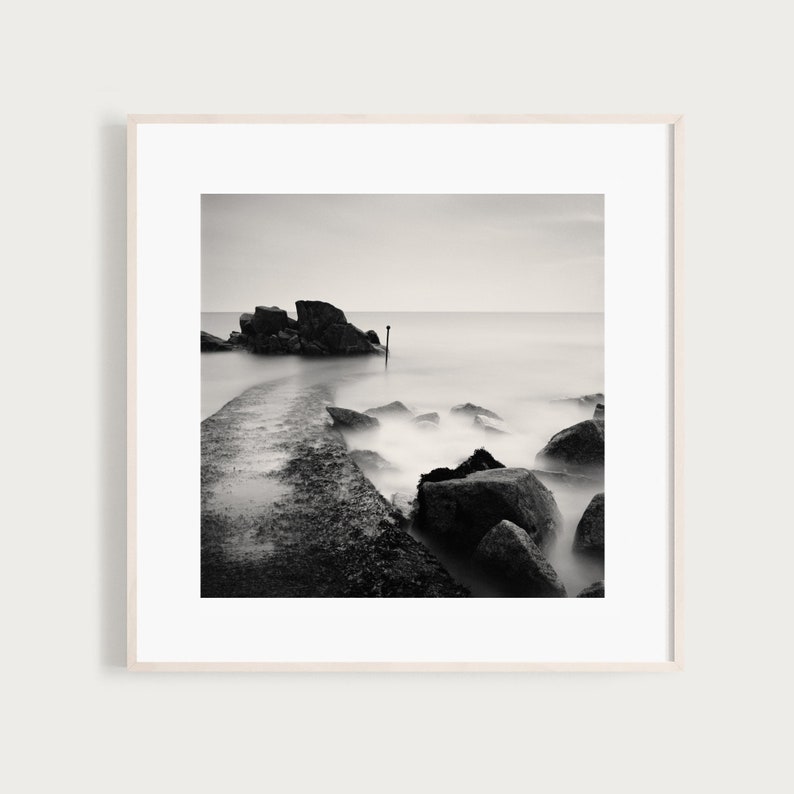 Sandycove Print Fine Art Black and White Photography Irish Landscape Print Dublin Ireland Art Travel Photography Irish Wall Decor image 1