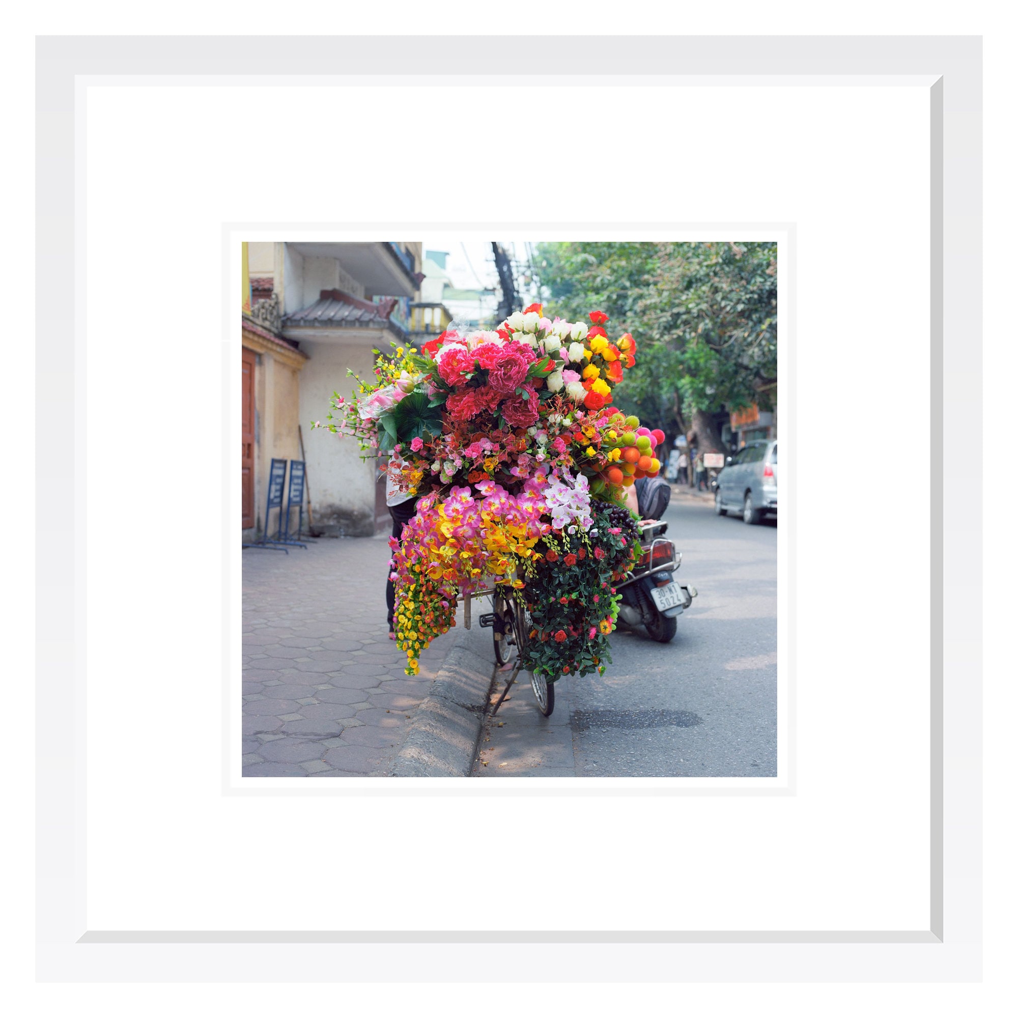 ベトナム絵画値下げ絵画自転車カラー