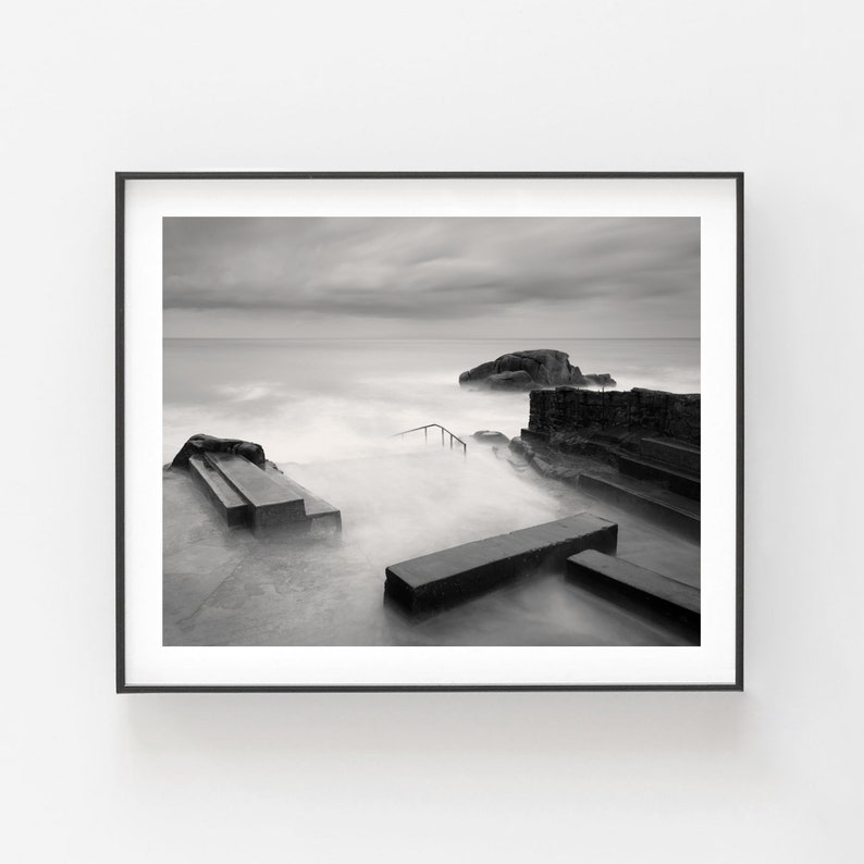 Forty Foot Sandycove Fine Art Black and White Photography Irish Wall Decor Dublin Ireland Art Travel Photography Irish Photography image 3