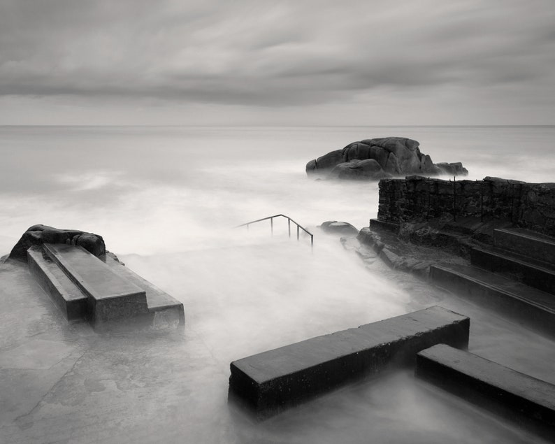 Forty Foot Sandycove Fine Art Black and White Photography Irish Wall Decor Dublin Ireland Art Travel Photography Irish Photography image 4