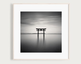 Japan Black and White Photography | Torii Gate | Japanese Art Print | Landscape Seascape | Photography Print | Japan Art | Travel Photo