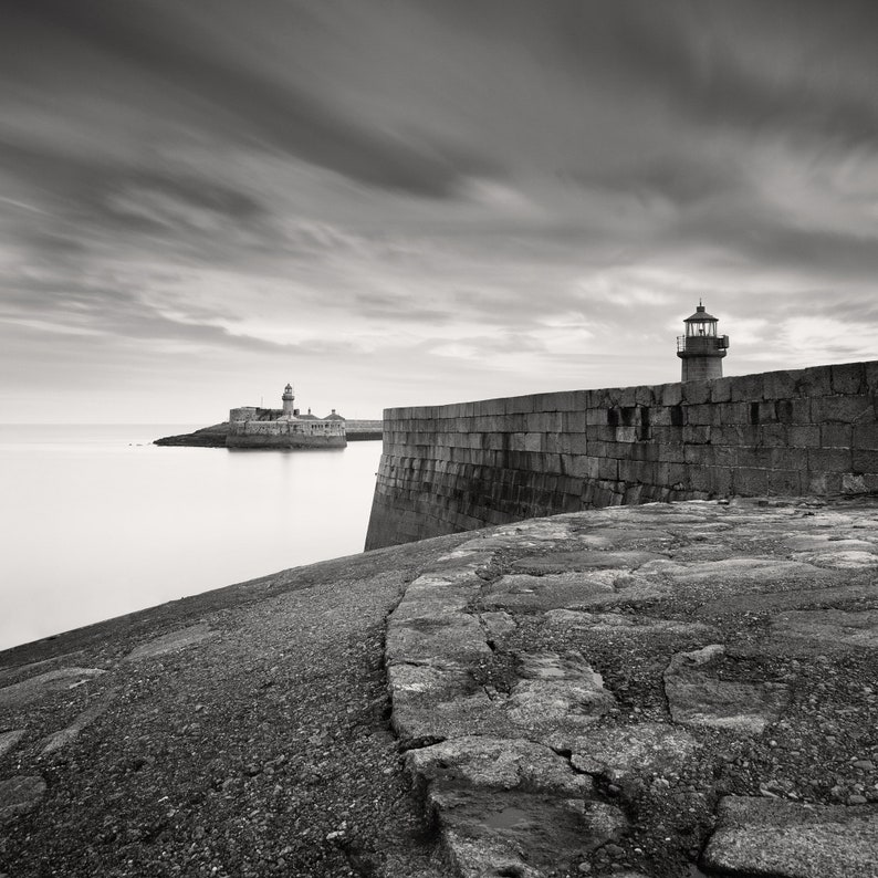 Dun Laoghaire Print Fine Art Black and White Photography Irish Landscape Print Dublin Ireland Art Travel Photo Irish Wall Decor image 5