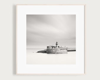 Impression Dun Laoghaire | Photographie noir et blanc d&#39;art | Paysage irlandais | Dublin Irlande Art | Photo de voyage | Décoration murale irlandaise