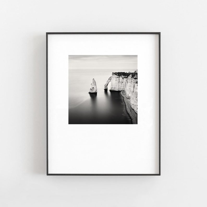 Étretat Art Print Fine Art Black and White Photography French Wall Decor France Art Travel Photography Costal France Photography image 3