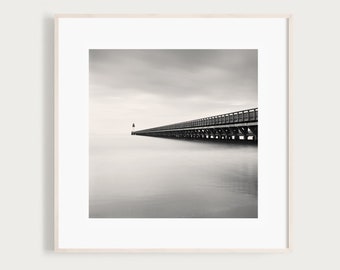 Calais Jetée | Fine Art Black and White Photography | French Wall Decor | France Art | Travel Photography | Costal France Photography