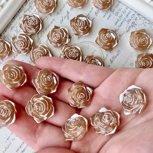 Coffee Flower Magnets or Pushpins, Magnets, Pushpins, Rose Coffee Magnets, Flower Magnets or Pushpins, Wedding Favors, Rose Magnets