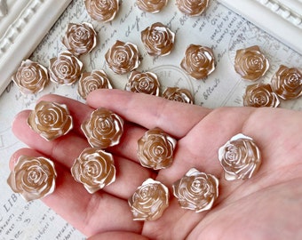 Coffee Flower Magnets or Pushpins, Magnets, Pushpins, Rose Coffee Magnets, Flower Magnets or Pushpins, Wedding Favors, Rose Magnets