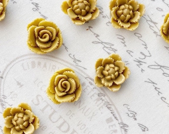 Mustard Flower Magnets or Pushpins, Yellow Flower Magnets or Pushpins, Flower Push Pins, Magnet Favors, Flower Magnet Wedding Favor