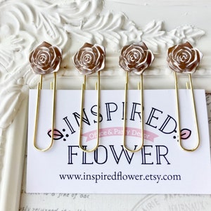 Flower Planner Clips, Flower Paper Clips, Rose Planner Clips, Coffee Flower Paper Clips, Floral Paper Clips, Decorative Paper Clips, Floral