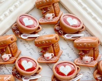 Espresso Machine Magnets, Coffee Cup Magnets or Pushpins, Latte Magnets, Latte Pushpins, Coffee Magnets, Wedding favors