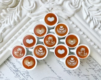 Coffee Cup Magnets or Pushpins, Latte Magnets, Latte Pushpins, Coffee Magnets, Coffee Shop Magnets, Pushpins, Coffee Wedding Favors