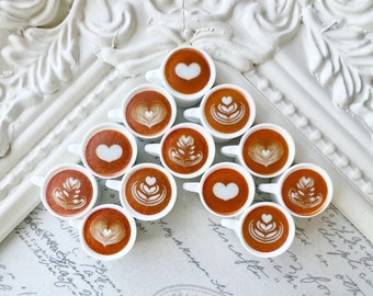 Coffee Cup Magnets or Pushpins, Latte Magnets, Latte Pushpins, Coffee Magnets, Coffee Shop Magnets, Pushpins, Coffee Wedding Favors