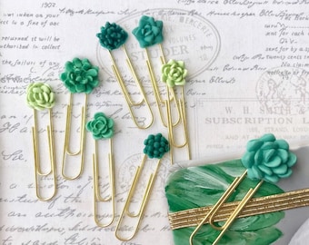 Succulent Planner Clips, Cactus Planner Clips, Succulent Paper Clips, Succulent Wedding Favors, Miniature Succulents, Arizona Planner Clips