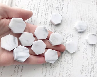 Italian Marble Magnets, Carrara White Marble Magnets, Marble Hexagon Magnets, Magnet Set, Gray Marble Hexagon Set, Wedding Favors