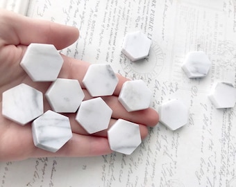 Italian Marble Magnets, Carrara White Marble Magnets, Marble Hexagon Magnets, Magnet Set, Gray Marble Hexagon Set, Wedding Favors