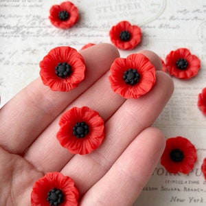 Red Poppy Flower Magnets or Pushpins, Red Flower Magnets or Pushpins, Wedding Flower Magnets or Pushpins, Floral Magnets, Fridge Magnets