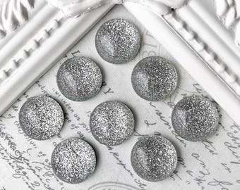 Silver Glitter Magnet Set, Silver Glitter Pushpins, Decorative Pushpins, Silver, Magnets, Glitter Magnets, Decorative Magnets, Wedding Favor