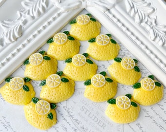 Lemon Magnets, Fruit Magnets, Citrus Magnets, Yellow Magnets, Magnets, Pushpins, Fridge Magnets, Food Magnets