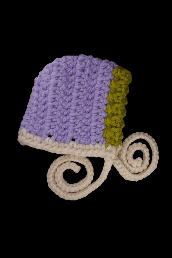 Handcrafted Cream and Plum trim  Crochet Hat Crochet-Plum-Perfect-Hat-  main image 3