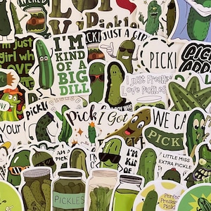 Pickle Sticker Pack, Scrapbook Stickers, Gift For Pickle Lover, Waterbottle Stickers, Laptop Stickers, Pickle Party Favors
