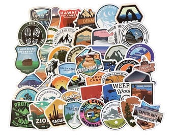 50 PCS National Park Stickers: Waterproof Vinyl Travel Decals