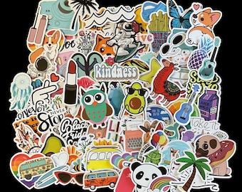 Random Sticker Pack: Waterproof Vinyl Decals for Laptop, Scrapbook