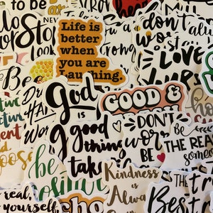 50 PCS Positive Quote Sticker Pack, Affirmation Stickers, Waterbottle Stickers, Laptop Stickers, Scrapbook Stickers, Encouraging Stickers