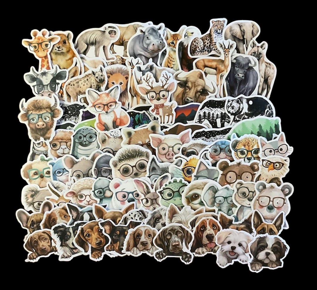 Animal Sticker Pack: Waterproof Vinyl Stickers for Scrapbooking - Etsy