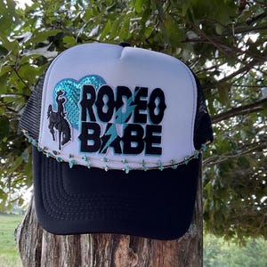 Rodeo Babe Trucker Patch  Hat, Custom Trucker Hat, Trendy Trucker Hat, Cowgirl Trucker Cap, Bachelorette Party, Horse Lover, Rodeo Girl