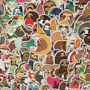 50 PCS Sloth Sticker Pack/Animal Stickers/Laptop Stickers/Kids StickerPack/Scrapbook Stickers/Gift For Her/Stickers For Kids