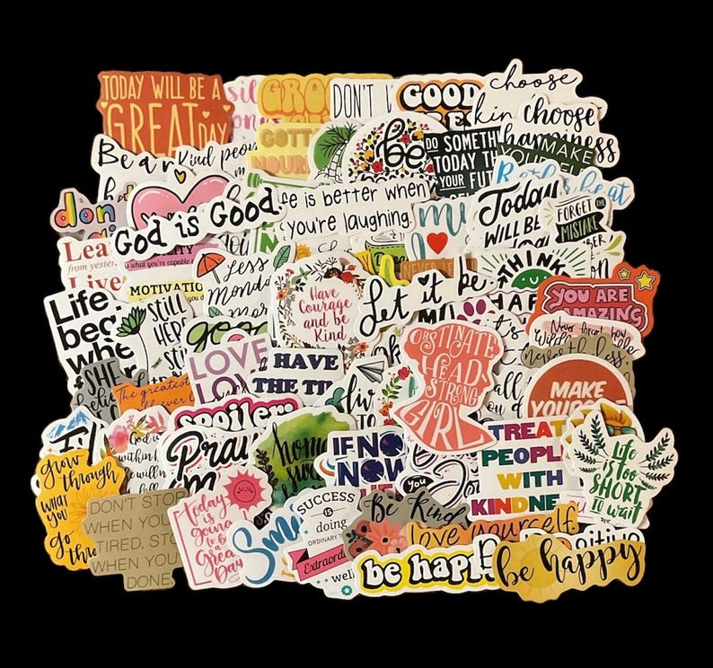 Motivational Quote Stickers: Waterproof Vinyl Decals for Laptop ...