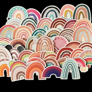 50 PCS Boho Rainbow Sticker Pack/Laptop Sticker/Scrapbook Sticker/Gift For Her/Motivational Stickers/Quote Sticker/Aesthetic Sticker