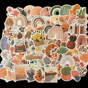 100 PCS Boho Sticker Pack, Nature Stickers, Laptop Sticker, Scrapbook Stickers for kids, Aesthetic Sticker, Journal Stickers, gift for her