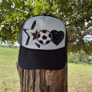 Soccer Trucker Patch  Hat, Soccer Lover, Gift For Her, Trendy Trucker, Game Day Patch Hat, Soccer Gift , Soccer Mom Hat, Sports Gift
