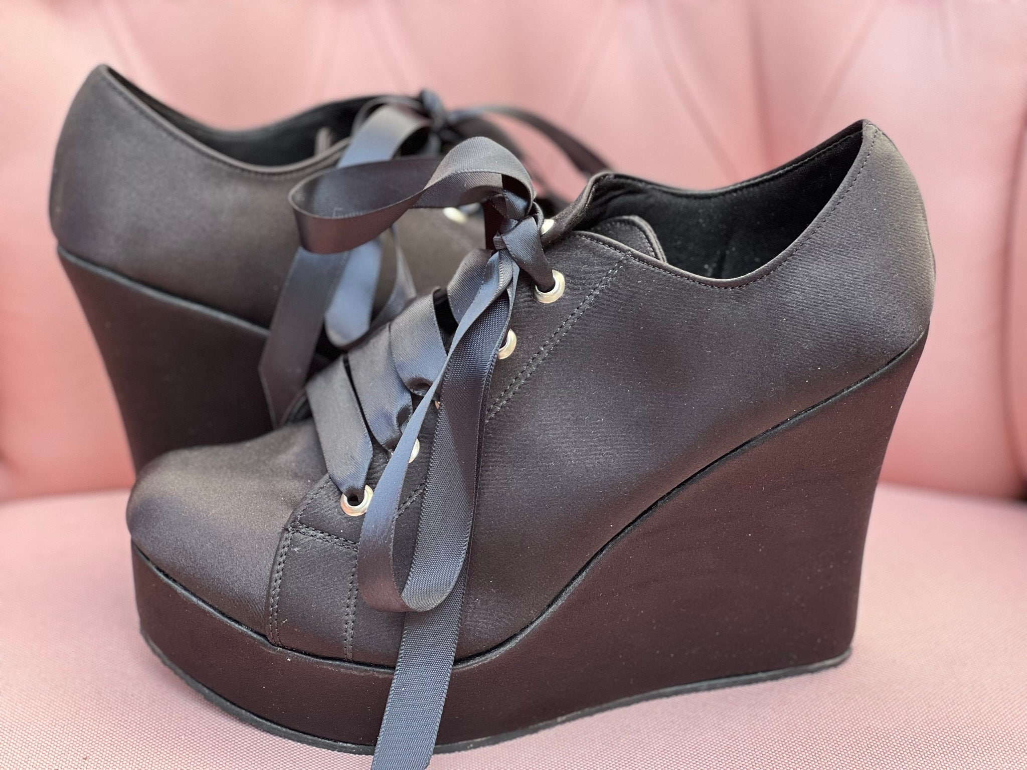 Platform wedge shop high heels