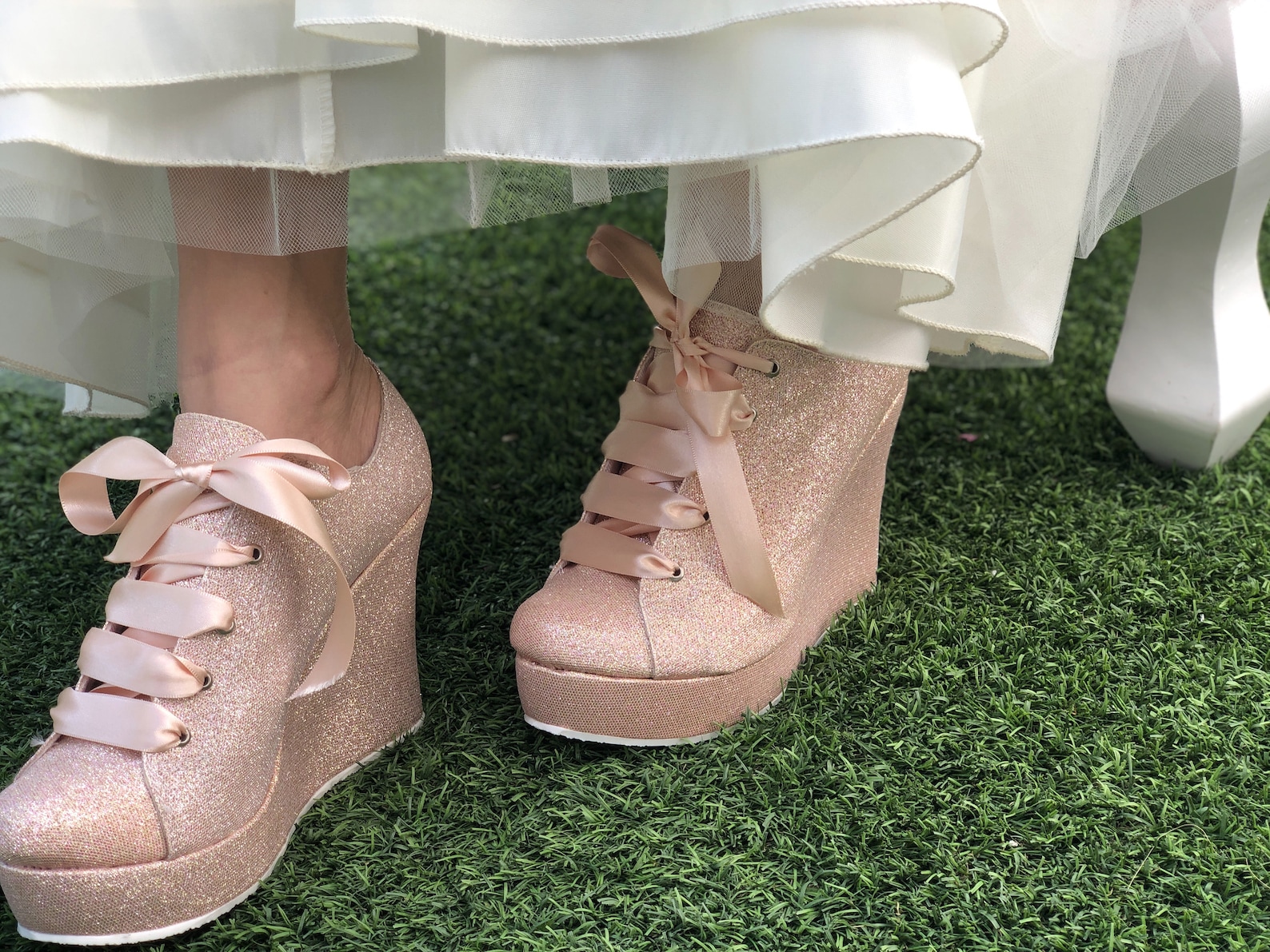 wedding wedges rose gold