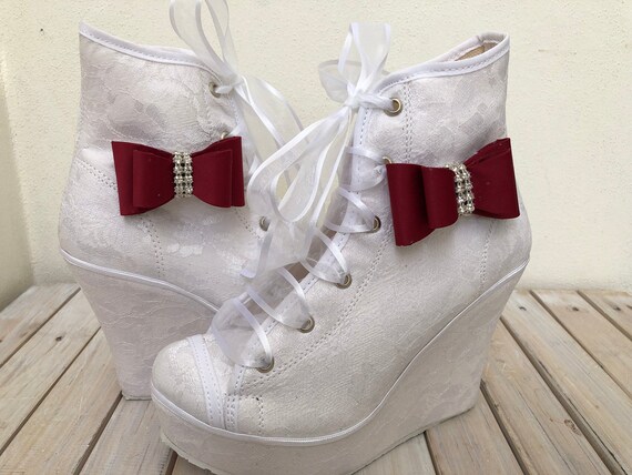 Botines de boda para novia zapatos de boda de lazo zapatos | Etsy España