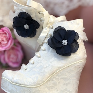 wedding wedge sneakers for bride, dark green wedding bridesmaid shoes, lace booties shoes for mother of the bride, high heels sneakers