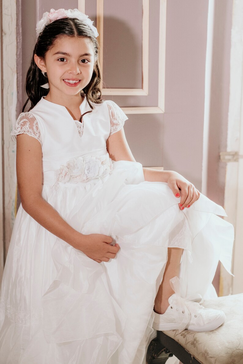 First Communion Shoes Girl Wedding Sneakers for Bride Ivory Etsy
