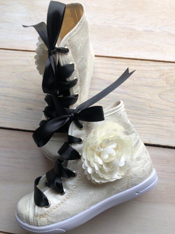 flower girl lace shoes