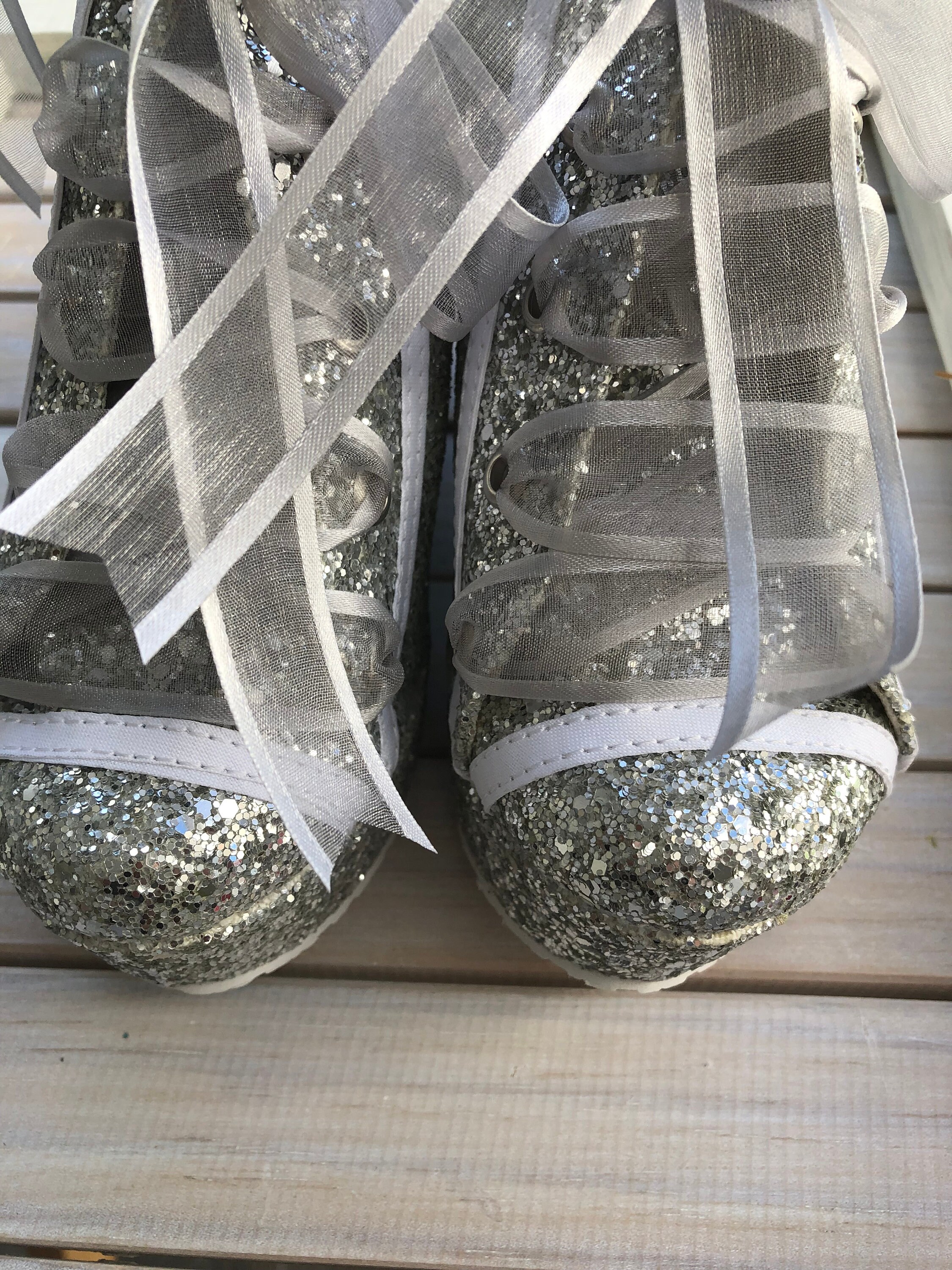 silver party shoes size 4
