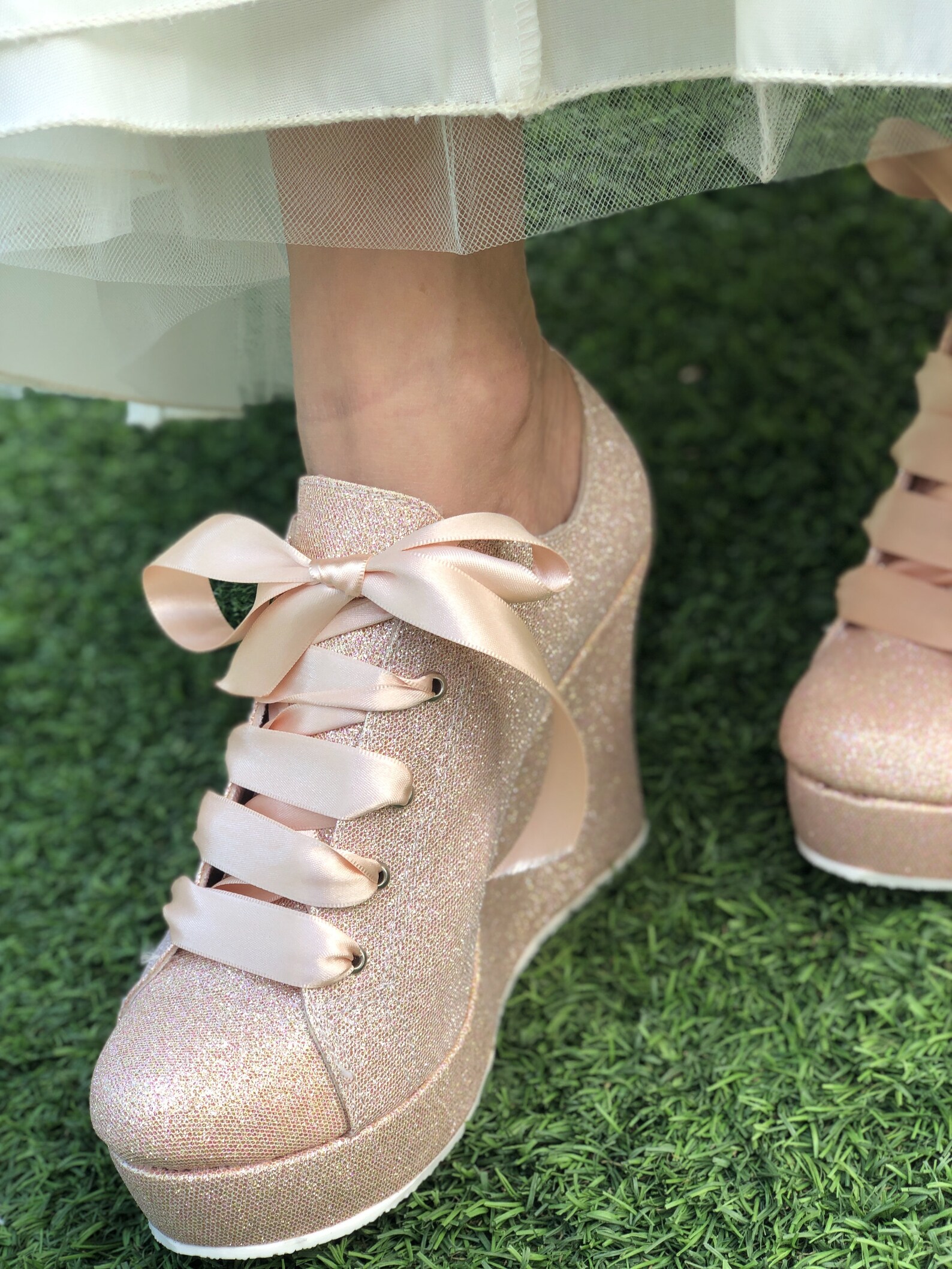 wedding wedges rose gold
