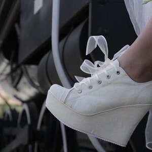 sneakers at a wedding
