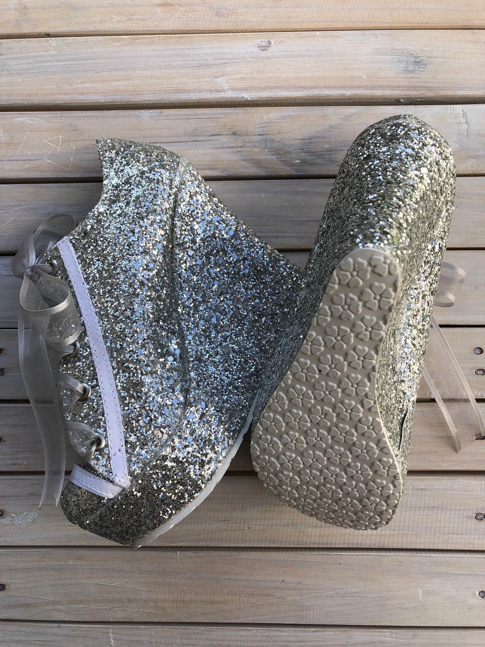 silver party shoes size 4