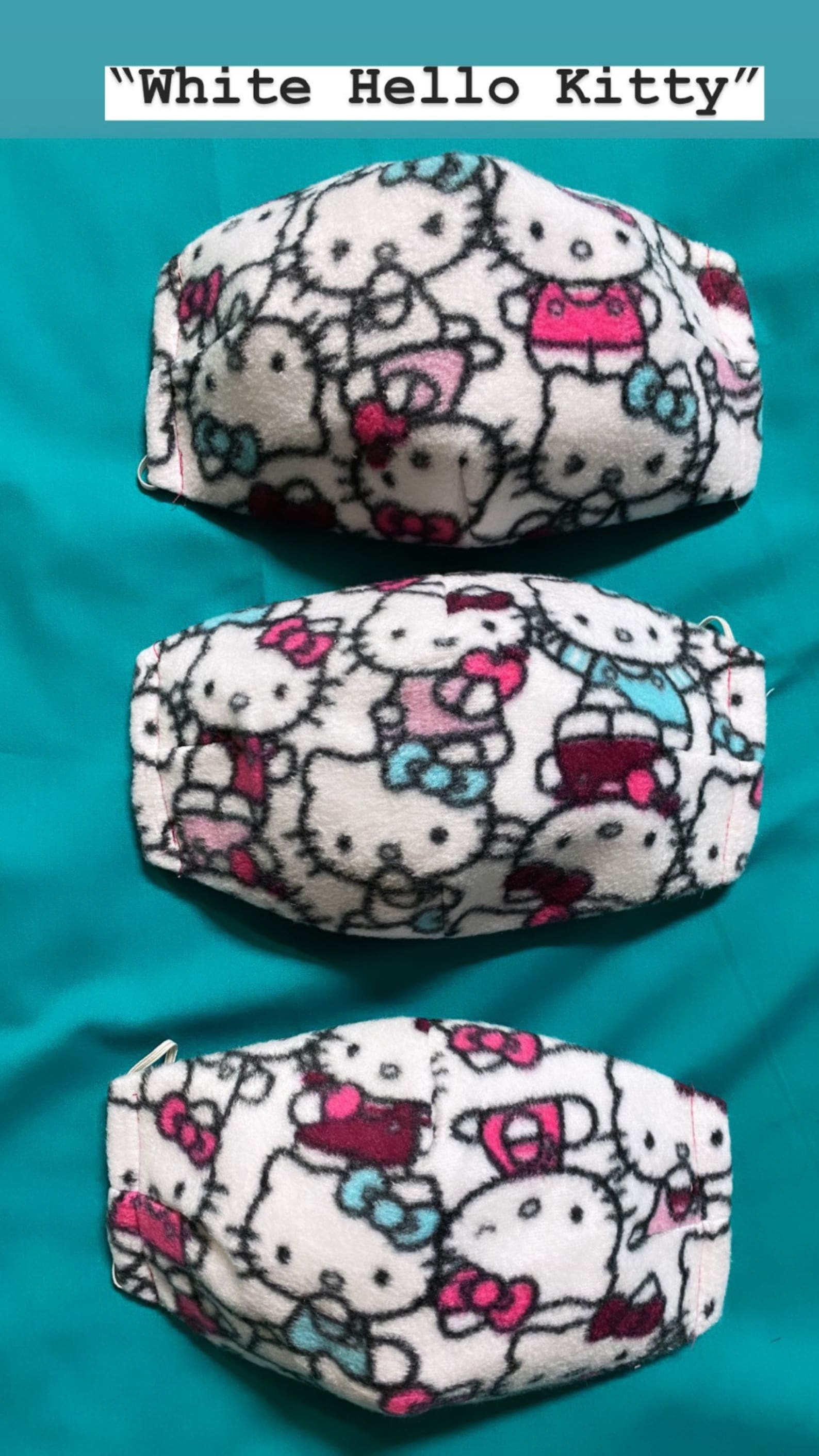 Hello Kitty Face Mask with Filter White Hearts Black for Etsy
